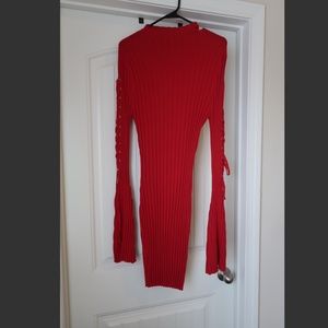 Red long sleeve sweater Dress